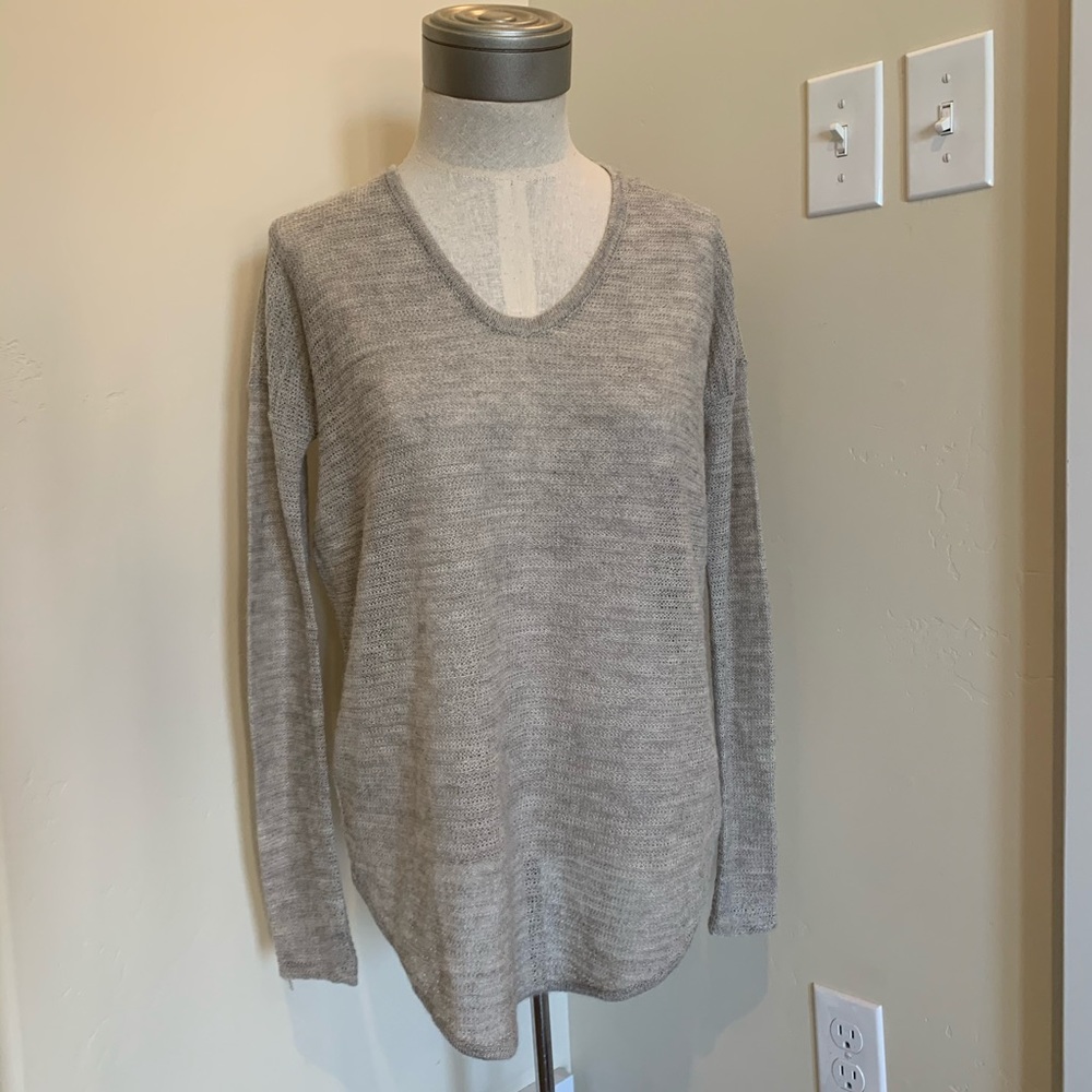 BACK Helmut Lang Silk Alpaca Hi-low Hem Knit Sweater
